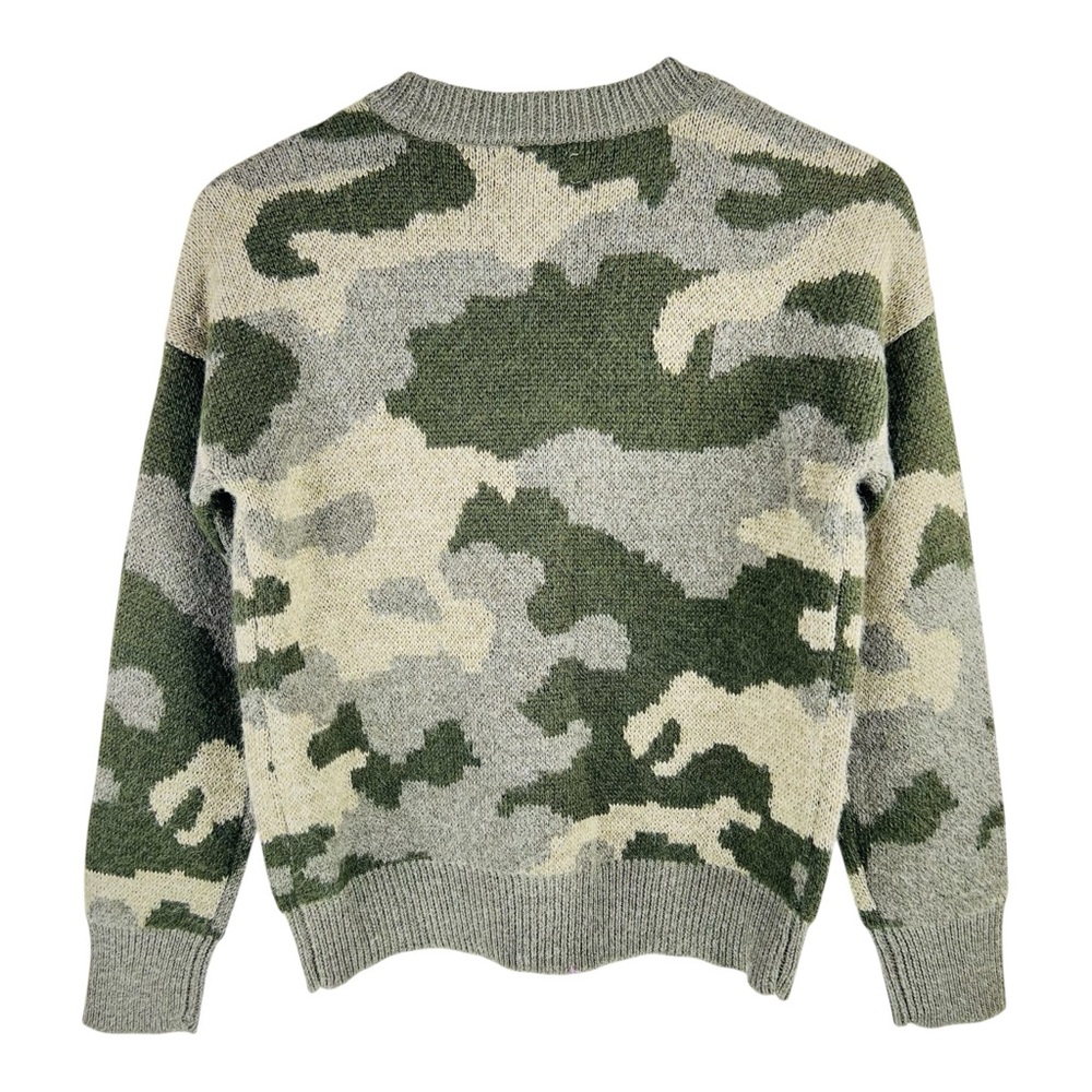 Lucky Brand Camo Green Wool Blend Button Up Cardigan Sweater - Picture 3 of 11